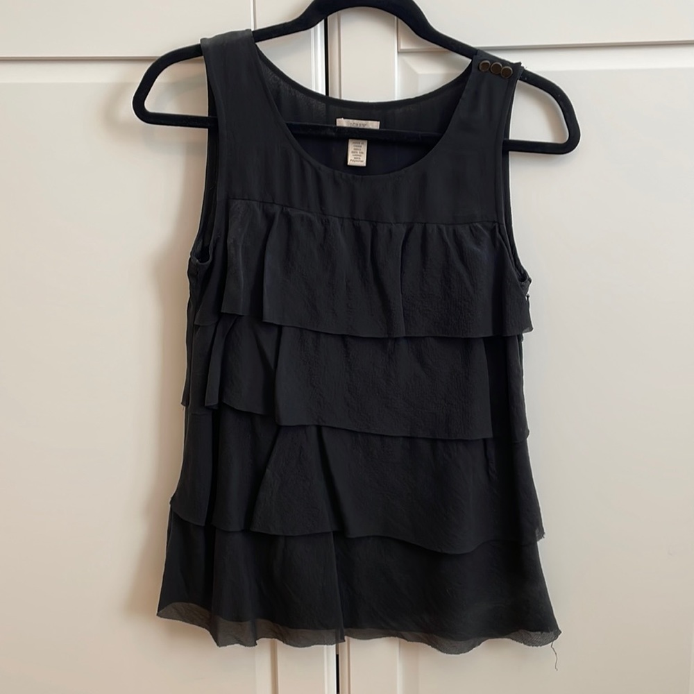 J. Crew Black Layered Sleeveless Blouse